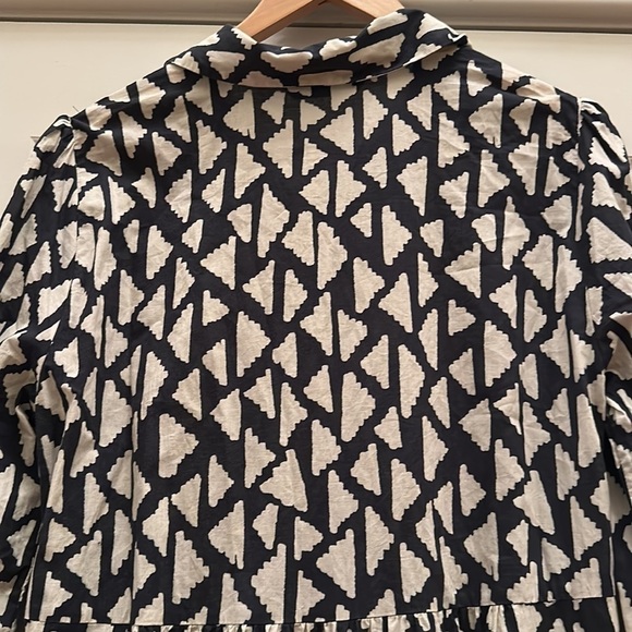 Zara Long Print Dress Black/White SzL - Picture 11 of 11